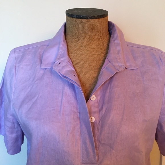 Med Simons Linen Shirtdress cotton lined pullover. Fits to 8. - Picture 3 of 9